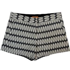 Joe Fresh Black White Geometric Print Shorts Womens Size 4 Career Casual